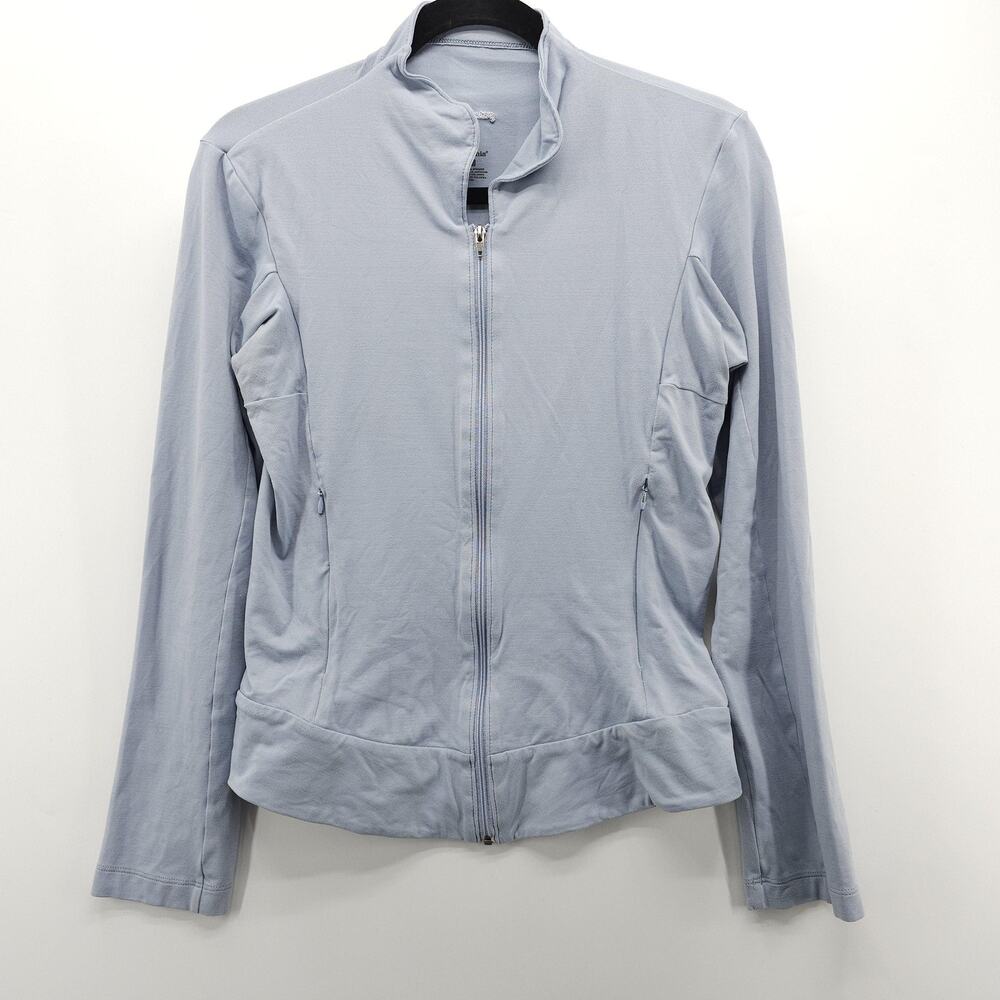 Patagonia Jacket Womens Medium Light Blue Gray Full Zip Lightweight Activewear